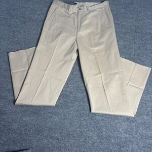 Bobby Jones Players Pants Mens 35x33‎ Camel Khaki Cotton Chino Golf Flat Front